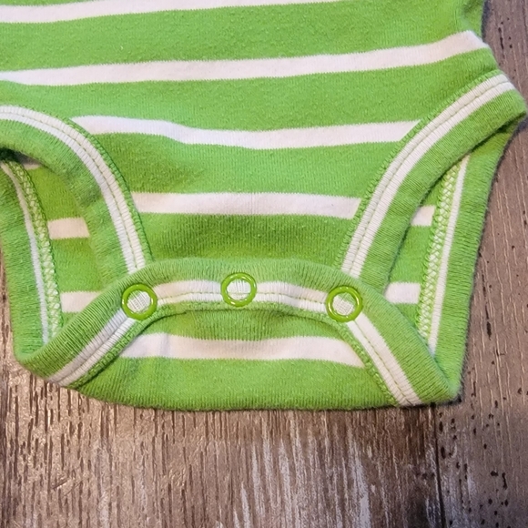 Carter's Green and White Striped Bodysuit Sleeveless One Piece - Picture 4 of 6